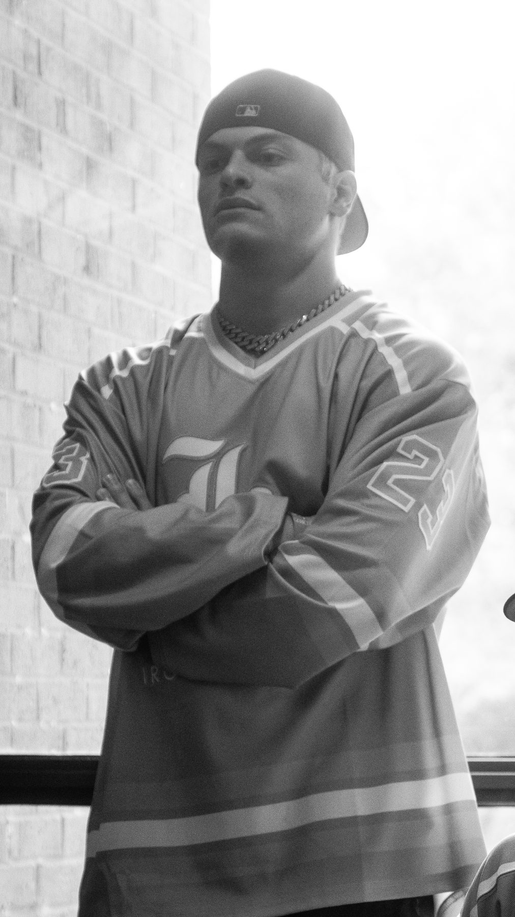 Jake Glantzman, posing coach — black-and-white portrait